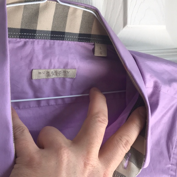 Burberry Brit lavender button down shirt- large - Picture 2 of 3
